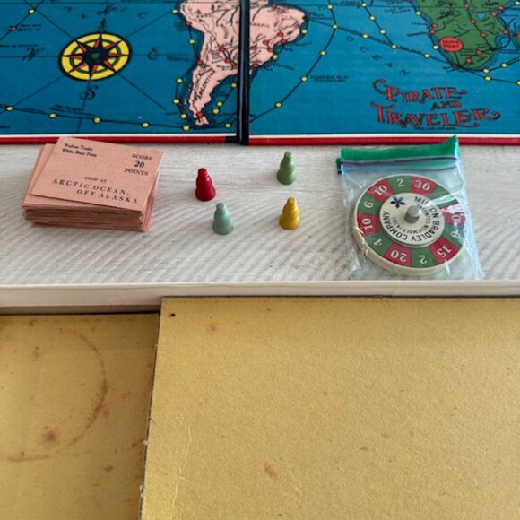 Rare, Vintage 1936 Milton Bradley Pirate and Traveler Board Game #4563 - Picture 4 of 12